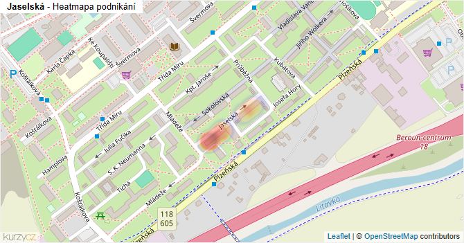 Jaselská - mapa podnikání