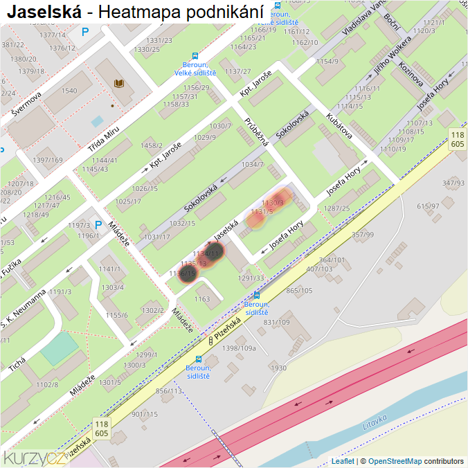 Mapa Jaselská - Firmy v ulici.