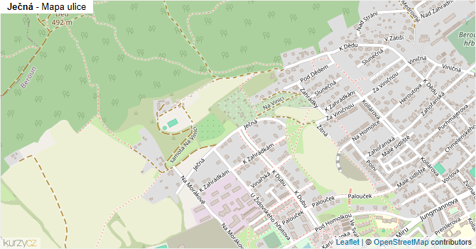 Ječná - mapa ulice