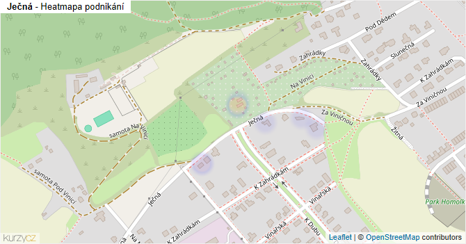Ječná - mapa podnikání