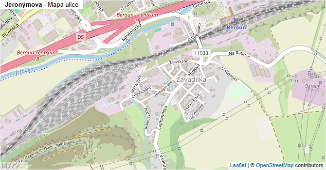 Jeronýmova - mapa ulice
