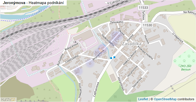 Jeronýmova - mapa podnikání