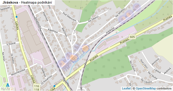 Jiráskova - mapa podnikání