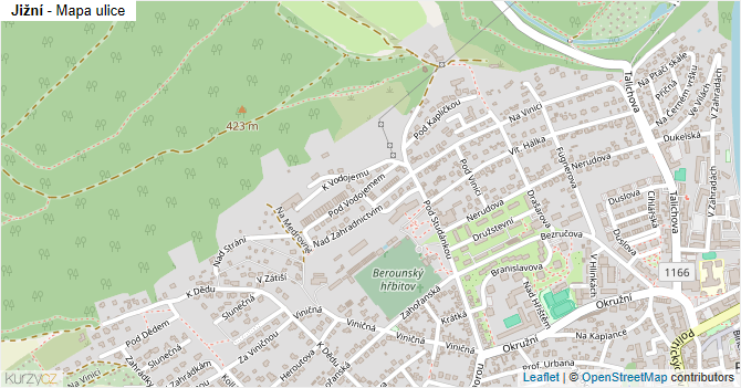 Jižní - mapa ulice