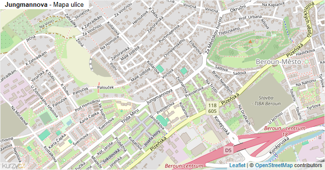 Jungmannova - mapa ulice