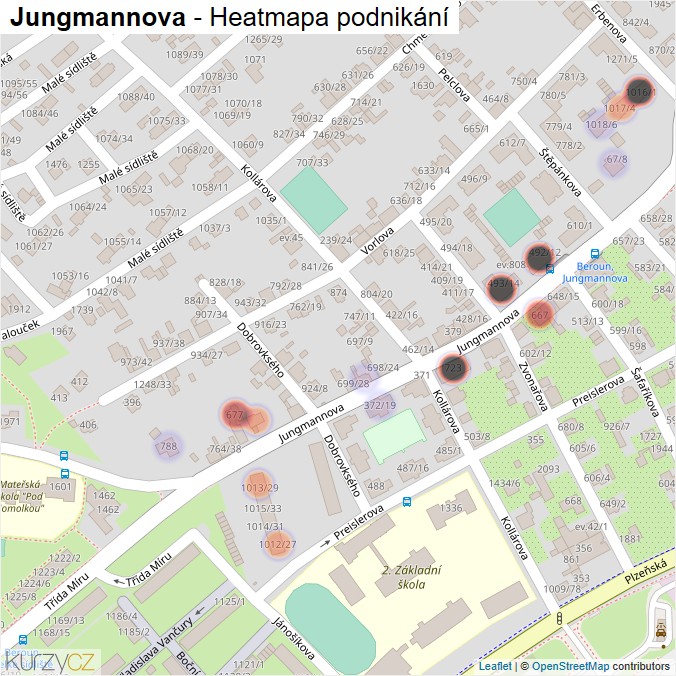Mapa Jungmannova - Firmy v ulici.