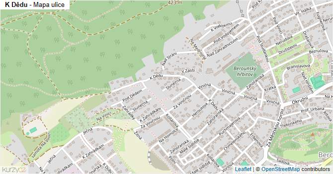 K Dědu - mapa ulice