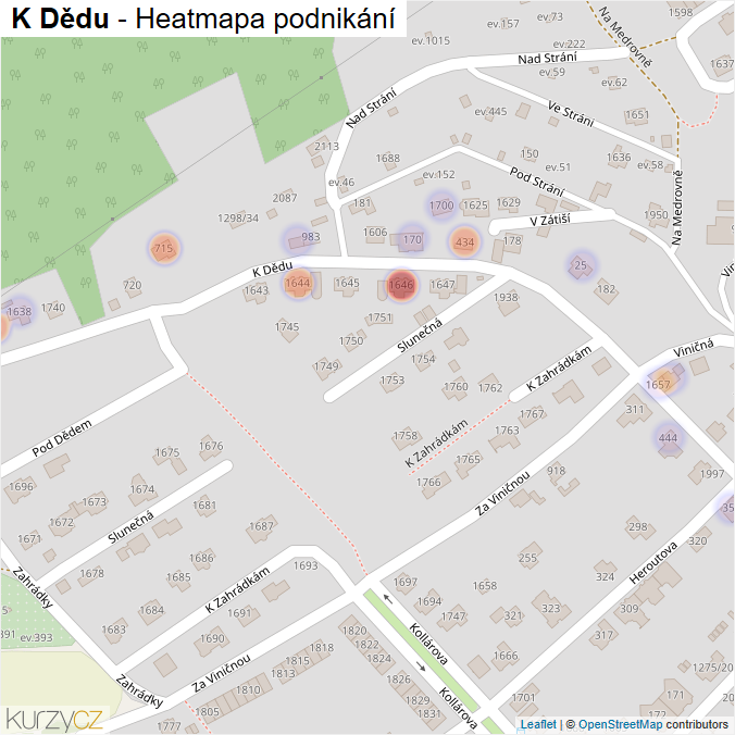 Mapa K Dědu - Firmy v ulici.