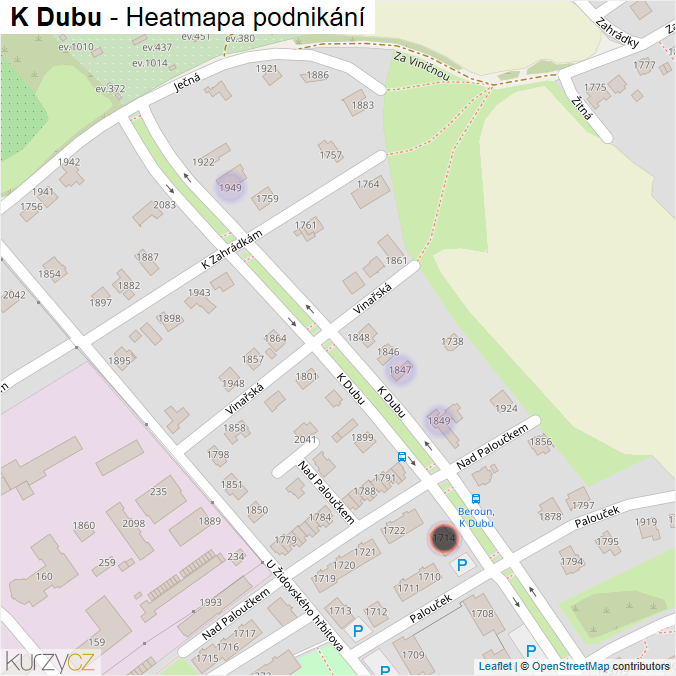 Mapa K Dubu - Firmy v ulici.