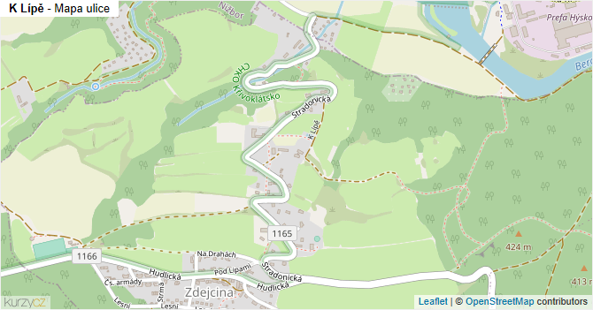K Lípě - mapa ulice