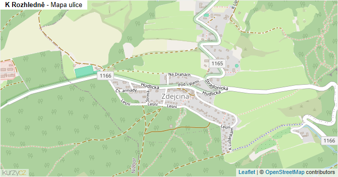 K Rozhledně - mapa ulice