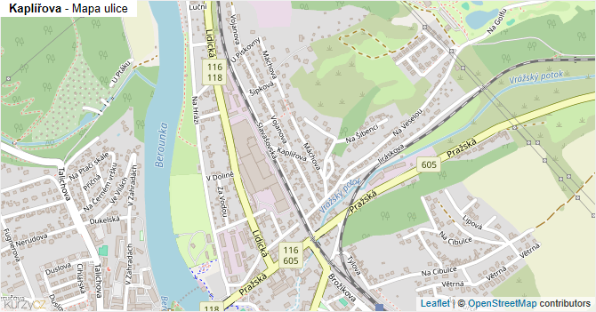 Kaplířova - mapa ulice
