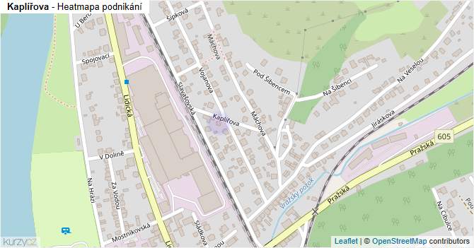 Kaplířova - mapa podnikání