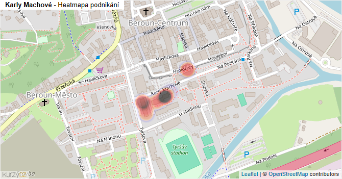 Karly Machové - mapa podnikání