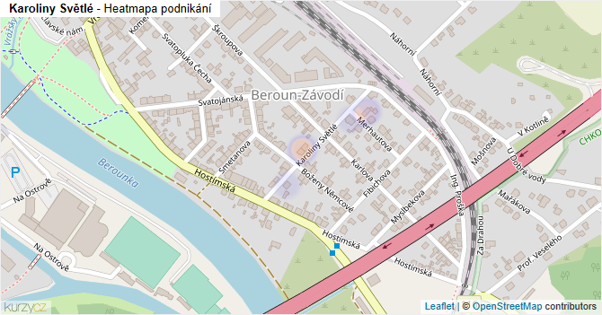 Karoliny Světlé - mapa podnikání