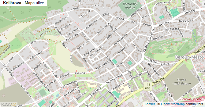 Kollárova - mapa ulice