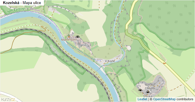 Kozelská - mapa ulice