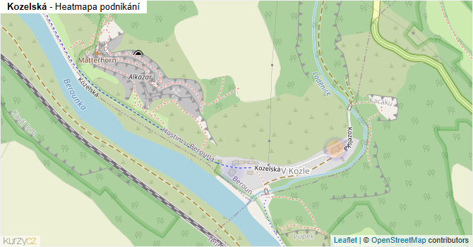 Kozelská - mapa podnikání
