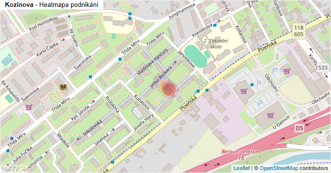 Kozinova - mapa podnikání
