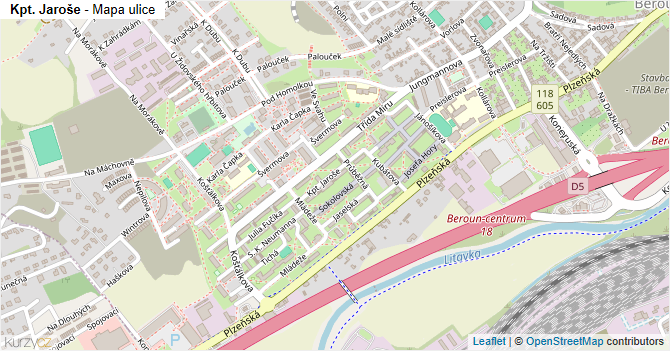 Kpt. Jaroše - mapa ulice