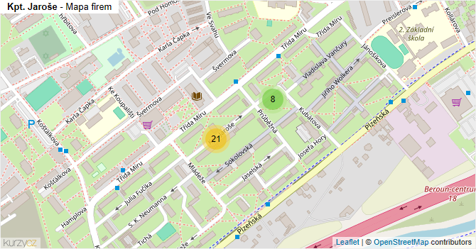 Kpt. Jaroše - mapa firem