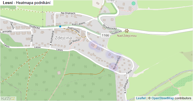 Lesní - mapa podnikání
