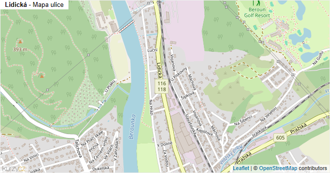 Lidická - mapa ulice