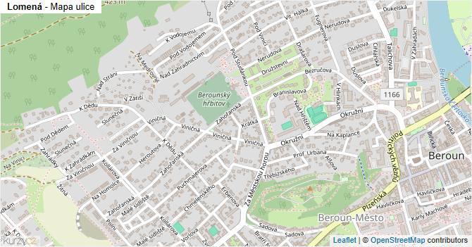 Lomená - mapa ulice