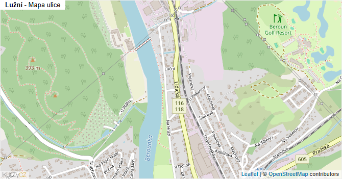 Lužní - mapa ulice