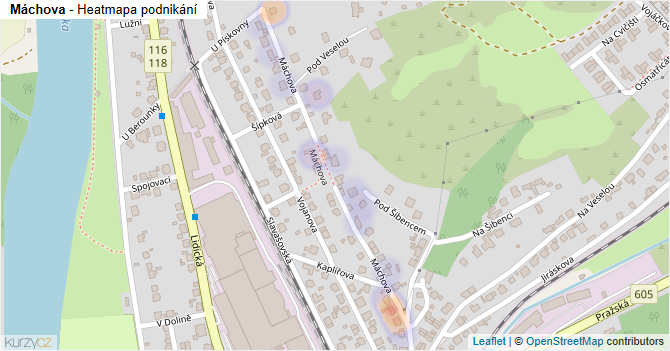 Máchova - mapa podnikání