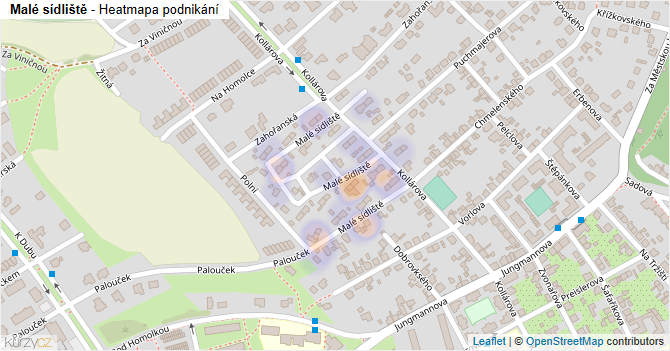 Malé sídliště - mapa podnikání