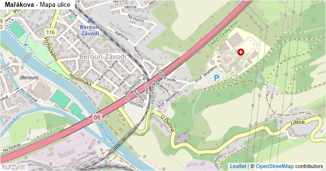 Mařákova - mapa ulice