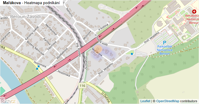 Mařákova - mapa podnikání