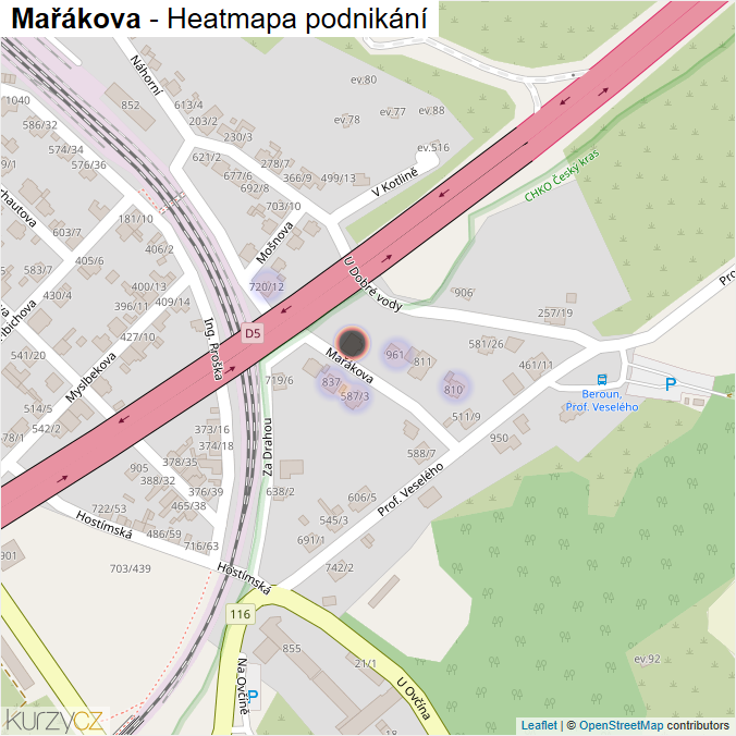 Mapa Mařákova - Firmy v ulici.