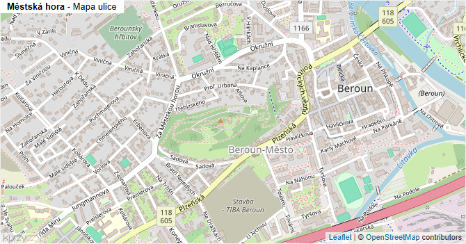 Městská hora - mapa ulice