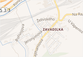 Miličova v obci Beroun - mapa ulice