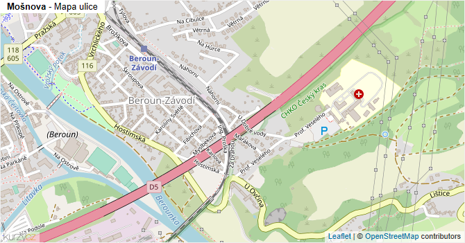 Mošnova - mapa ulice