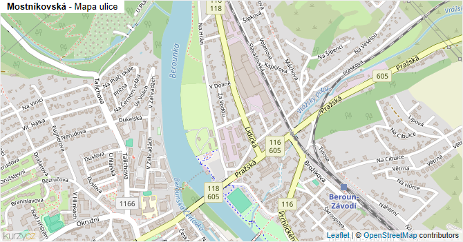Mostníkovská - mapa ulice