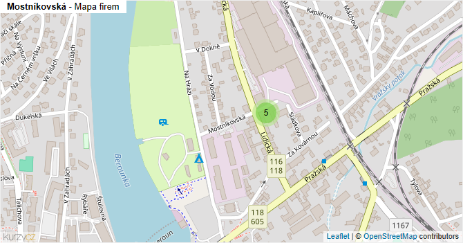 Mostníkovská - mapa firem