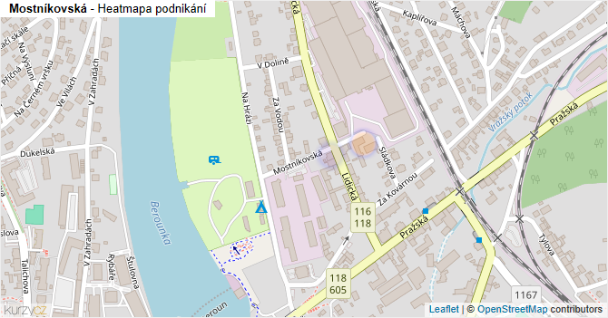 Mostníkovská - mapa podnikání