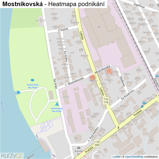 Mapa Mostníkovská - Firmy v ulici.