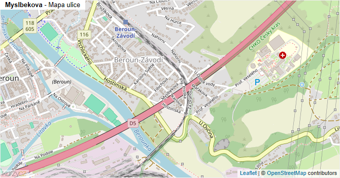 Myslbekova - mapa ulice