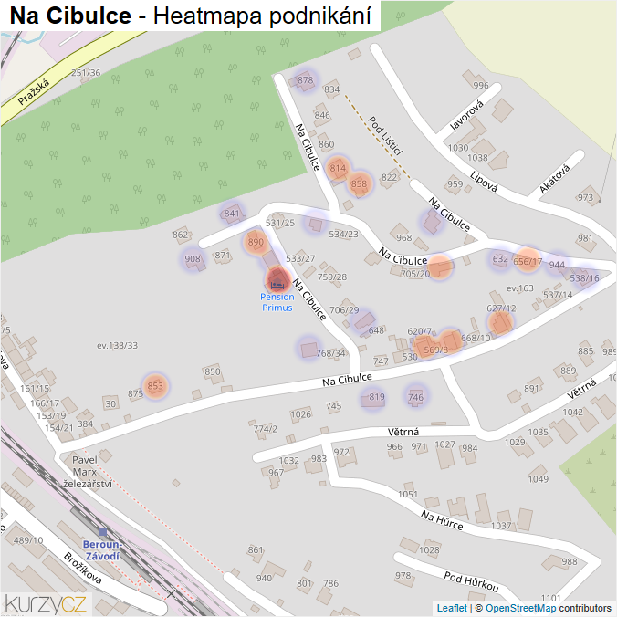 Mapa Na Cibulce - Firmy v ulici.