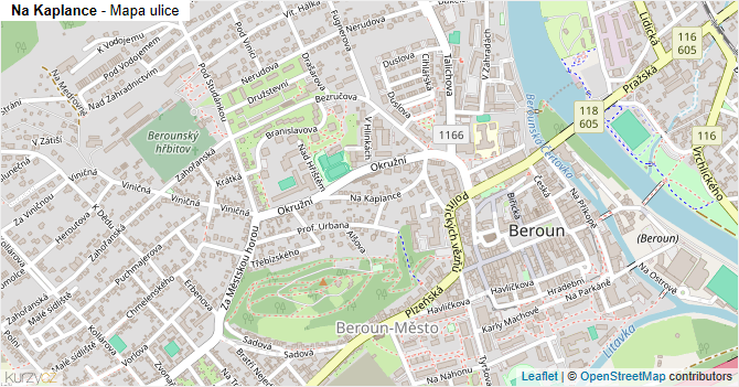 Na Kaplance - mapa ulice