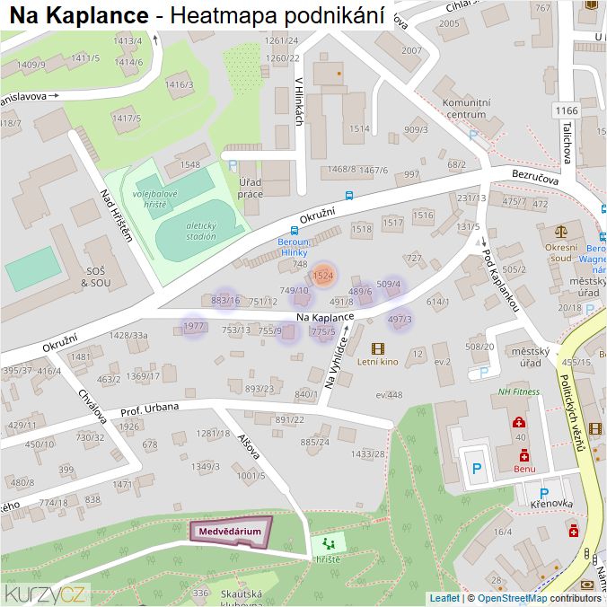 Mapa Na Kaplance - Firmy v ulici.