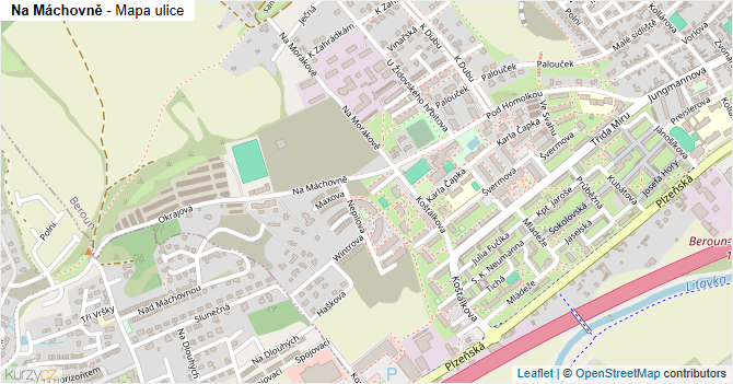 Na Máchovně - mapa ulice