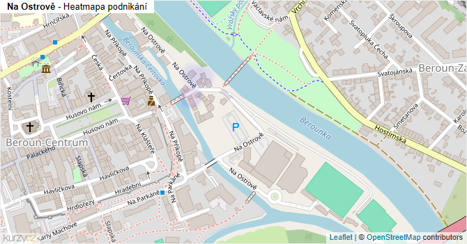 Na Ostrově - mapa podnikání