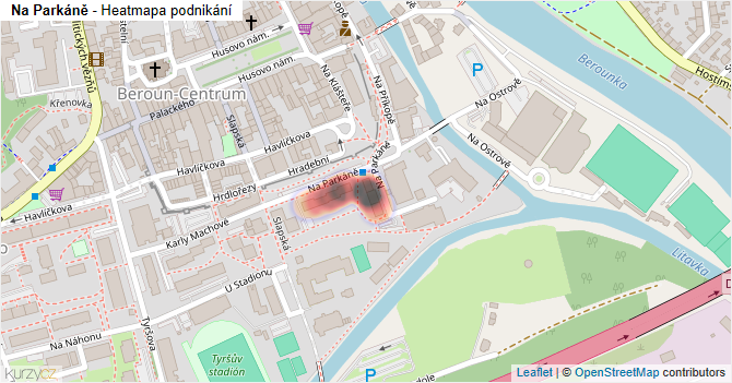 Na Parkáně - mapa podnikání