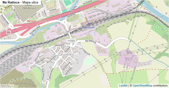 Na Ratince - mapa ulice