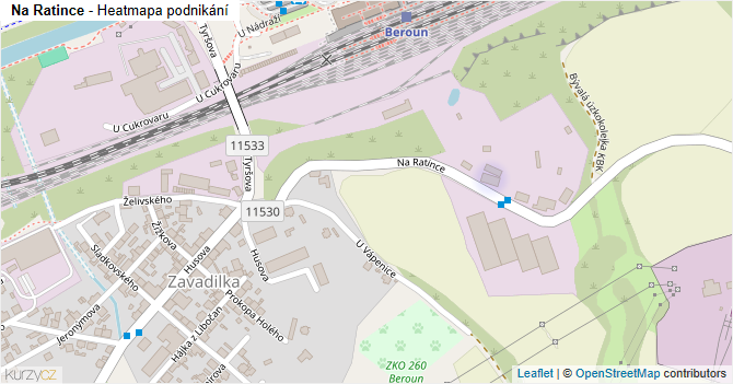 Na Ratince - mapa podnikání